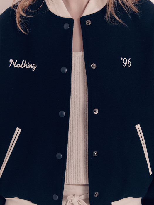 Nothing wool varsity jacket (Deep navy)