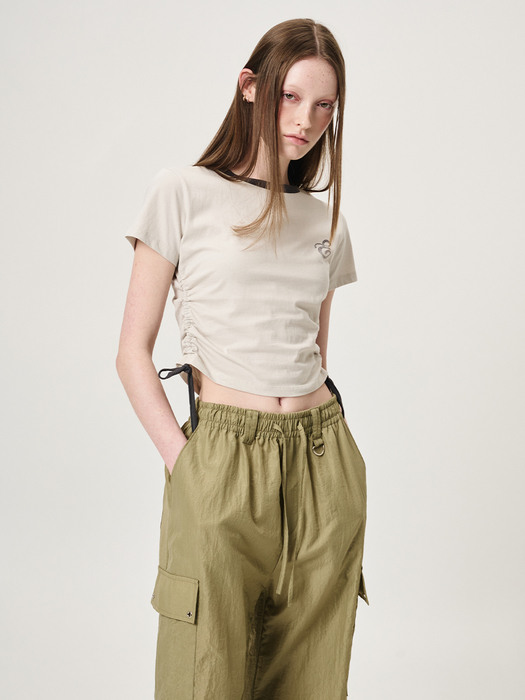 Eyelet Pocket 2-Way Cargo Pants, Khaki