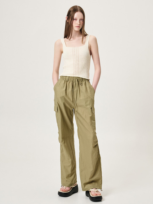 Eyelet Pocket 2-Way Cargo Pants, Khaki