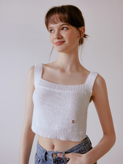 [단독]Rub knit sleeveless (white)