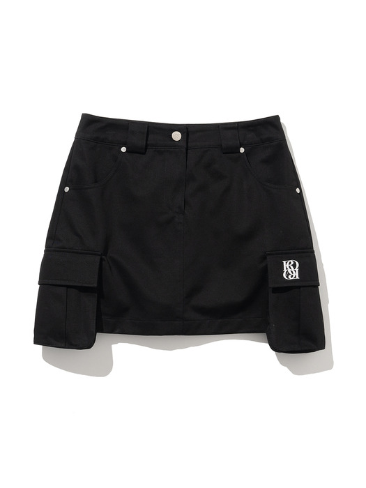 Cargo Mini Skirt Pants [BLACK]
