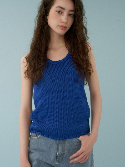Paper Sleeveless Knit [Blue]