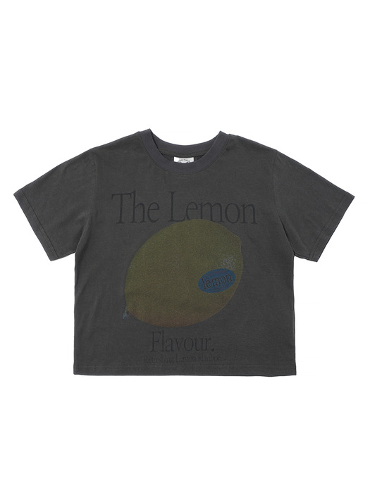 THE LEMON FLAVOUR CROP TEE (DARK GREY)