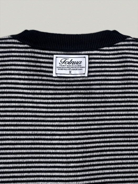 REVERSIBLE STRIPE CARDIGAN [BLACK]