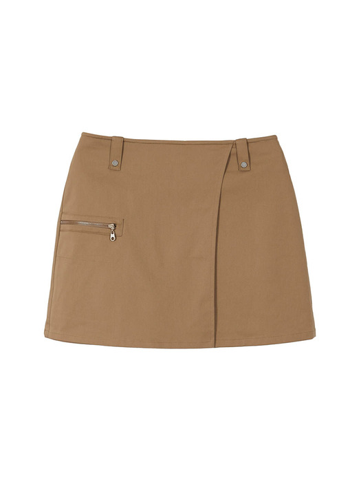 Zipper Pocket Skirt in Camel VW3AS323-92