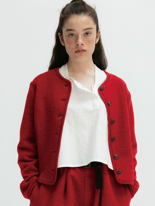 Via Joan knitted Jacket (Red)