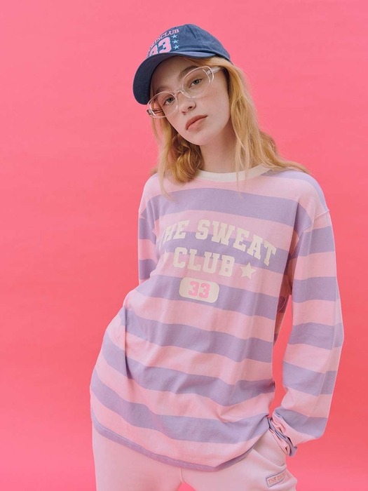 Striped Loose-fit T-shirt (PINK)