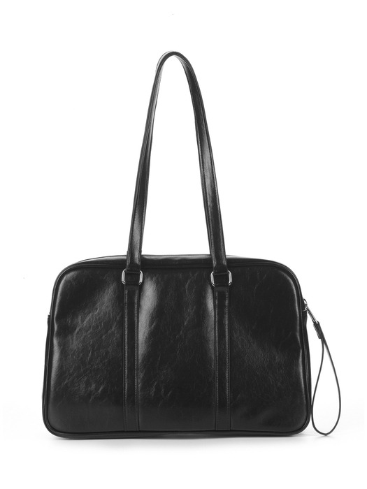 CRYSTAL LEATHER BOSTON BAG_BLACK