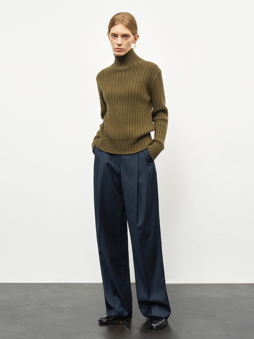 (올시즌) WOOL BLEND LONG WIDE SLACKS_NAVY