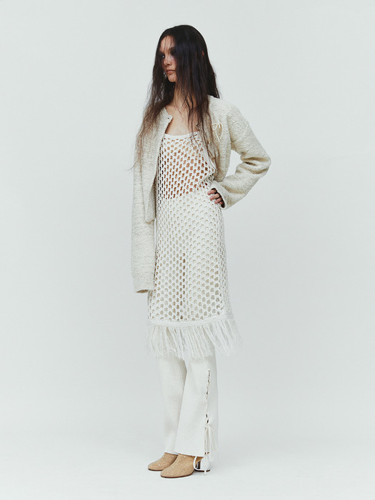 BOUCLE METAL CARDIGAN (ivory)