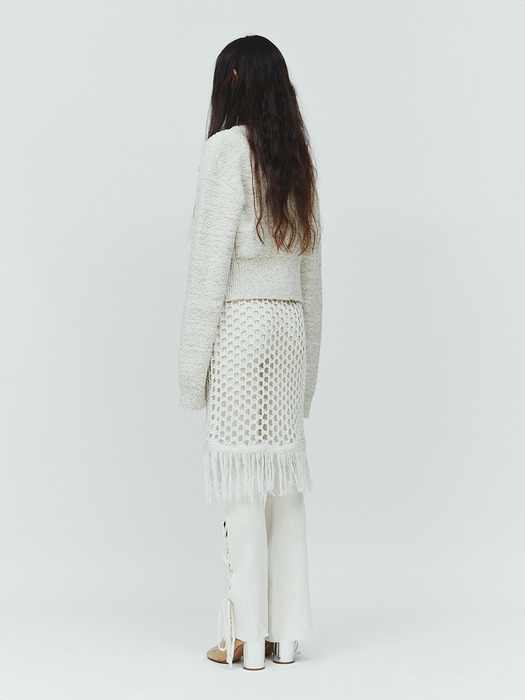 BOUCLE METAL CARDIGAN (ivory)