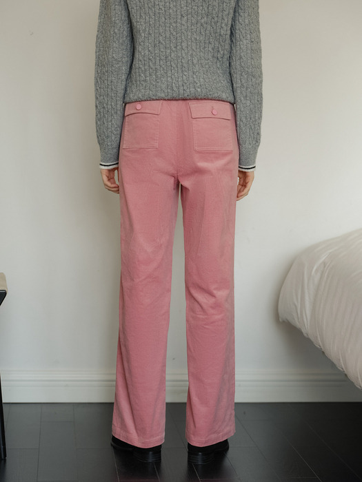Cest_Pink corduroy wide-leg pants