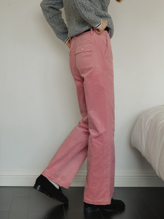 Cest_Pink corduroy wide-leg pants