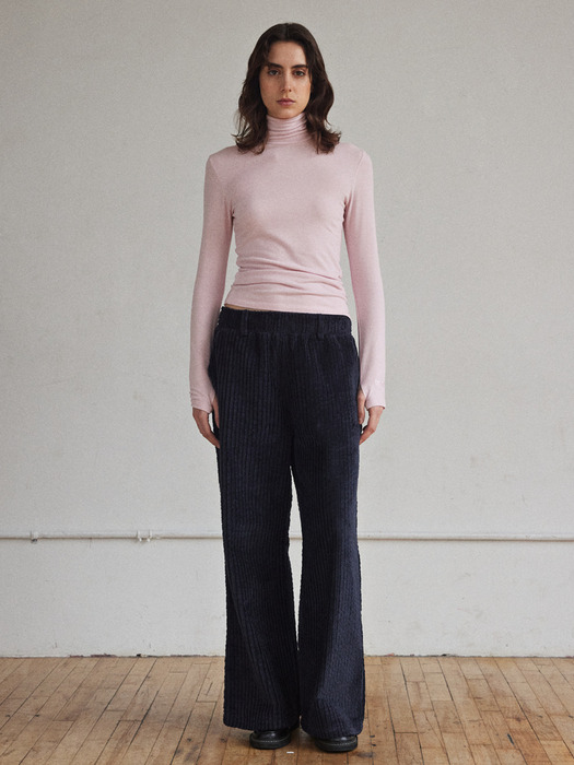 Corduroy Cozy Wide Pants_Navy