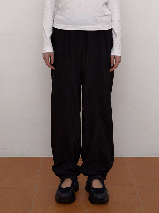 Nylon Line String Pants (Black)