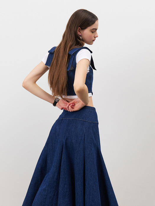 24 Spring_ Denim A-Line Flare Skirt