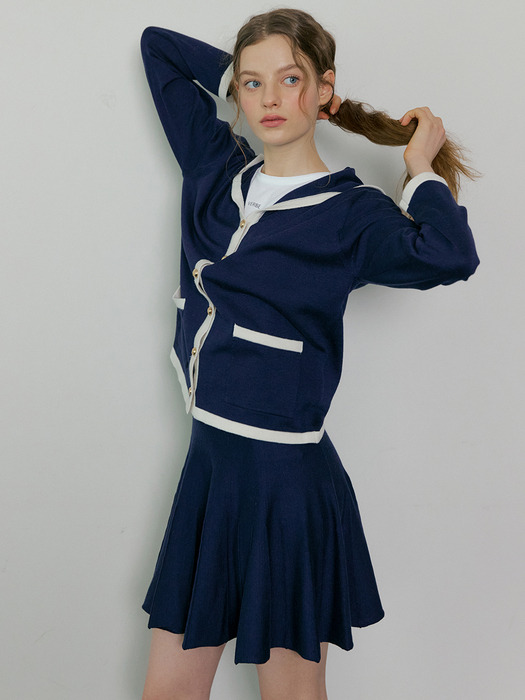 168 sailor knit cardigan (navy)