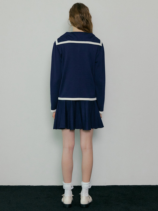 168 sailor knit cardigan (navy)