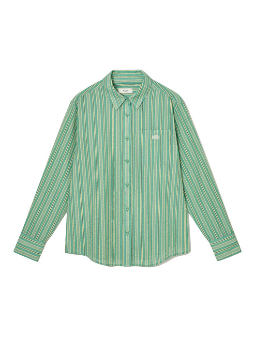BETTA Oversized Shirt Green Stripe