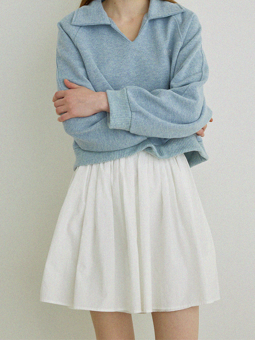 24SS_ 퓨어  셔링 스커트 Pure shirring skirt (White)