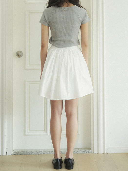 24SS_ 퓨어  셔링 스커트 Pure shirring skirt (White)