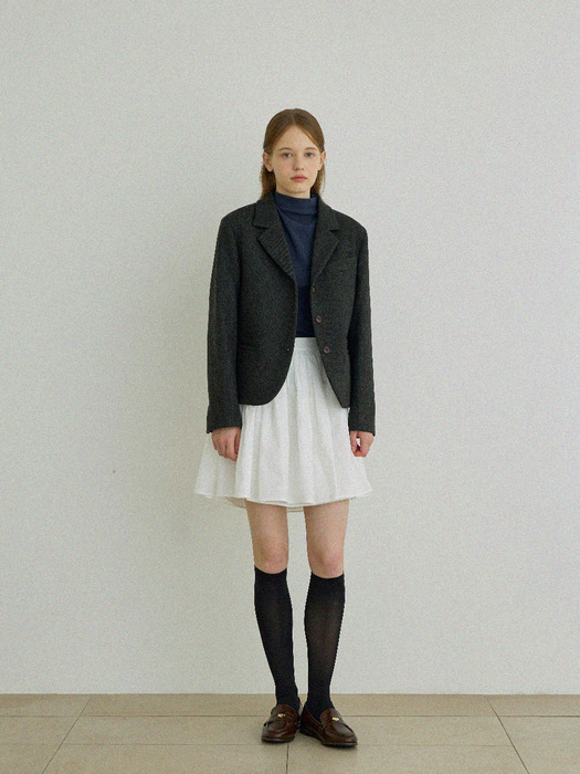 24SS_ 퓨어  셔링 스커트 Pure shirring skirt (White)