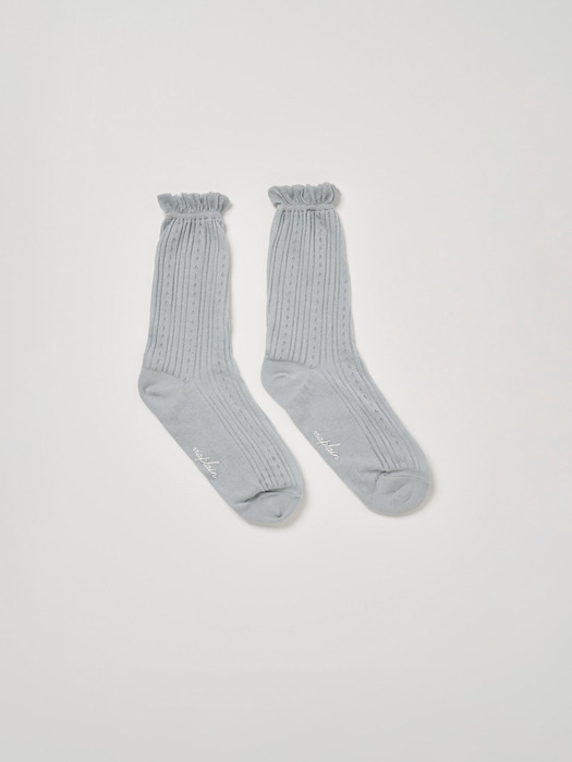 Via Ann shirring socks (Light gray)