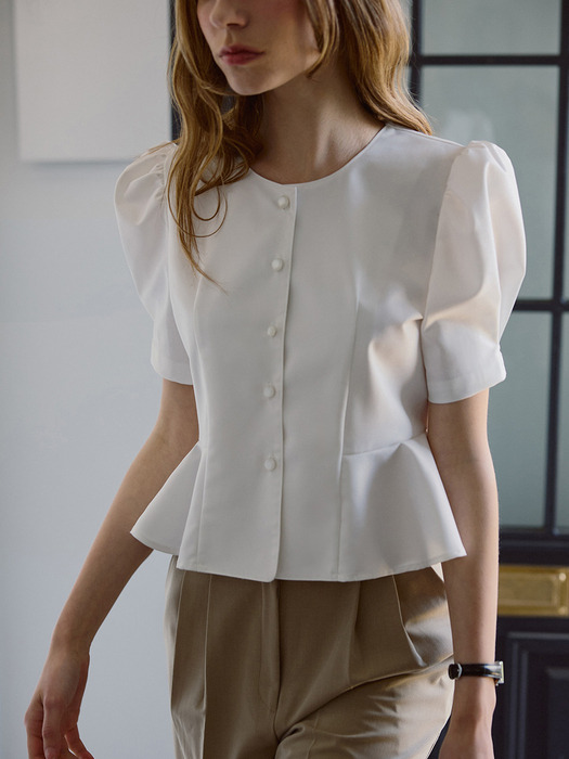 Puff Sleeve Blouse [Ivory]