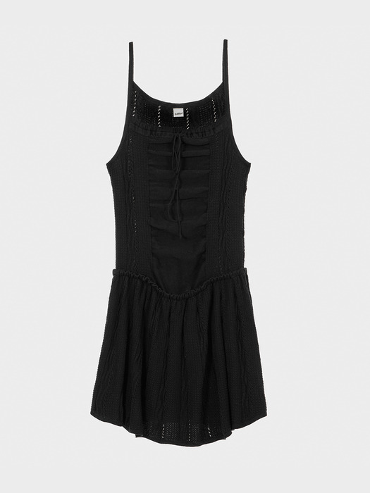 Ribbon Jacquard knit Dress BLACK