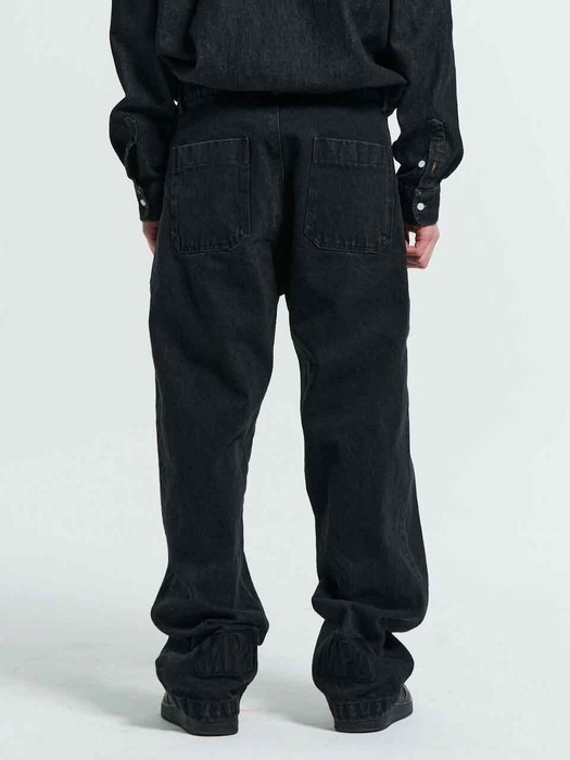 MPa CALF LOGO DENIM PANTS (BLACK)