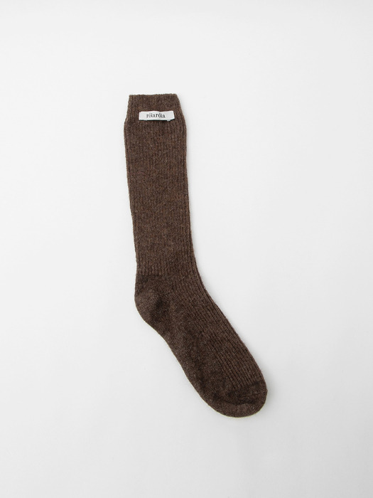 WOOL LONG SOCKS BROWN