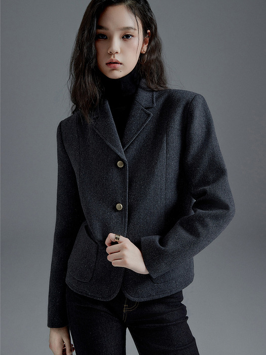 Janet wool melton jacket (3colors)