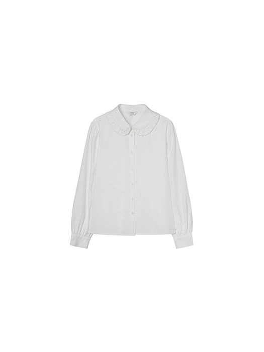 [연지 PICK] Embroidery Frill Collar Blouse VC2478BL704M