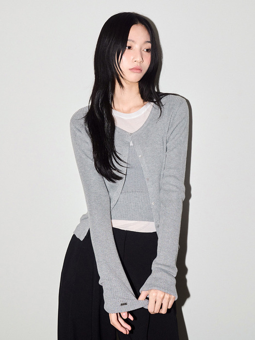 FOLD CARDIGAN (GREY)