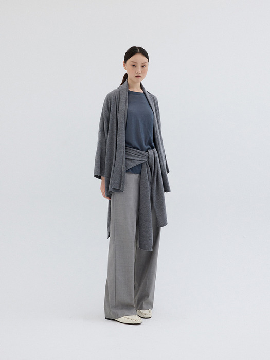 WOOL SHAWL CARDIGAN_GREY