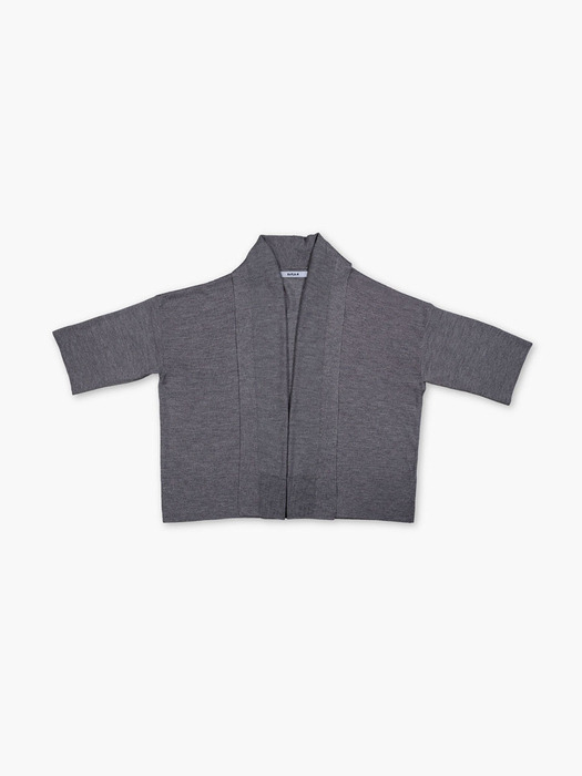 WOOL SHAWL CARDIGAN_GREY