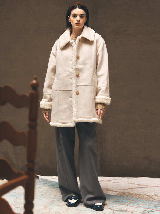 Wool Shearling Half coat