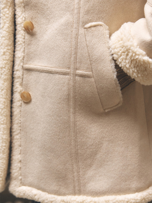 Wool Shearling Half coat