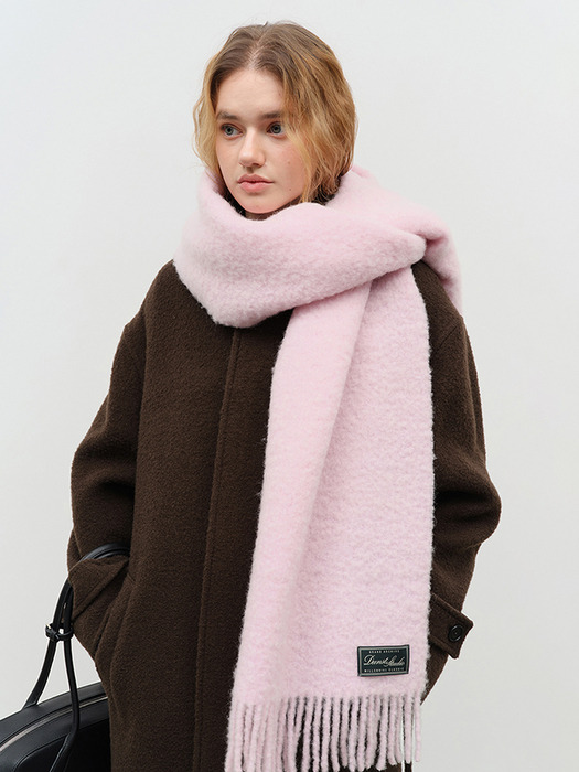 UNISEX FRINGED WOOL MUFFLER SOFT PINK_UDMU4F101P1