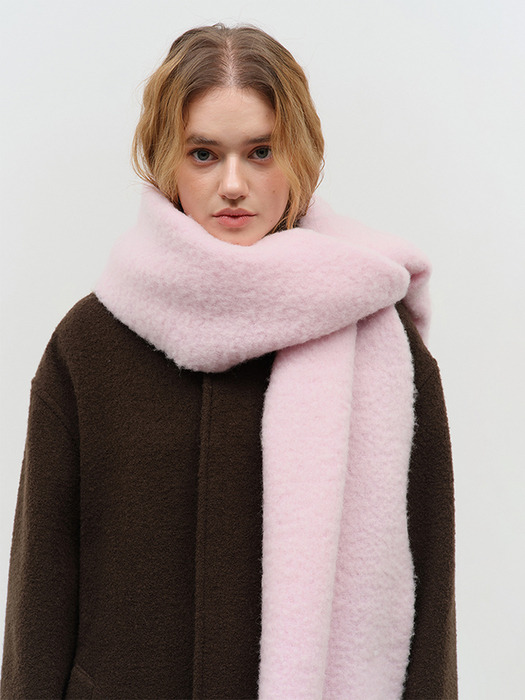 UNISEX FRINGED WOOL MUFFLER SOFT PINK_UDMU4F101P1