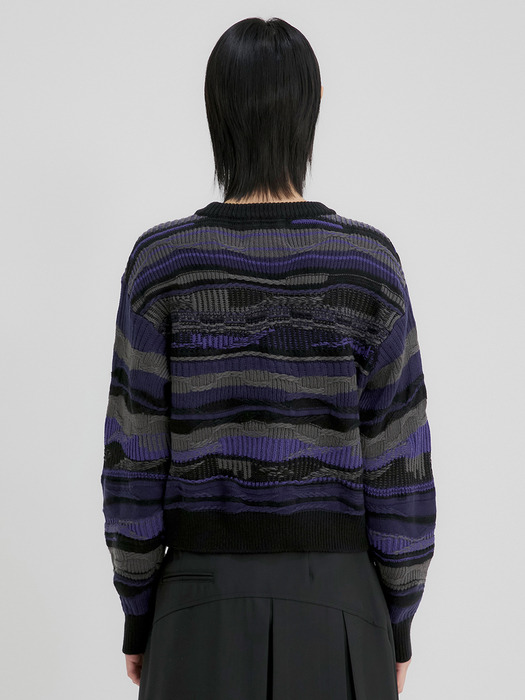 4Mix Knit Sweater (FL-147_Purple)