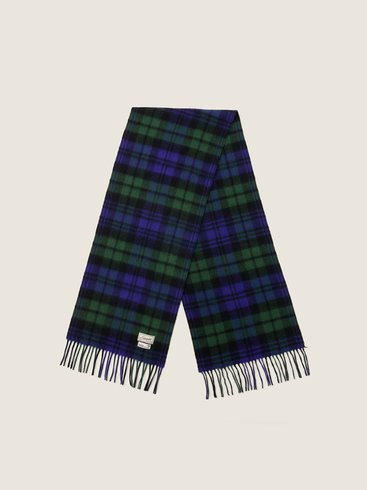 Tartan Cashmere100 Muffler (Green)