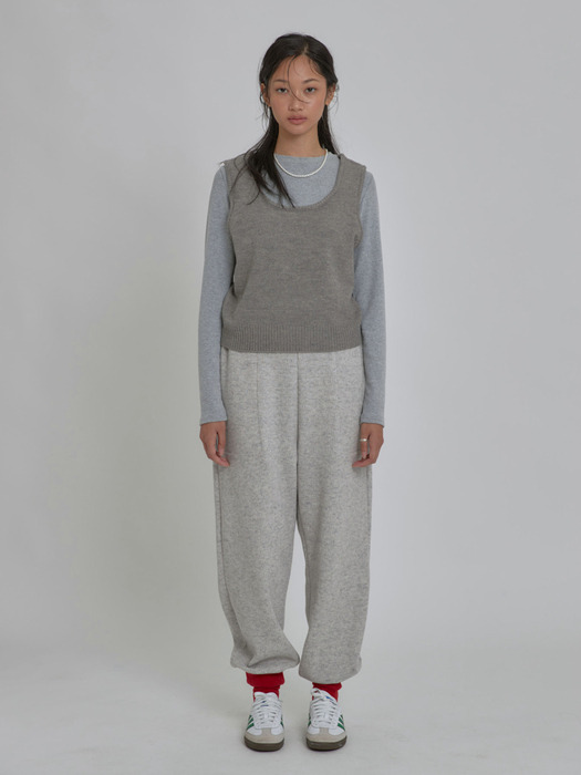 Warm Layer Knit Jogger Pants Gray