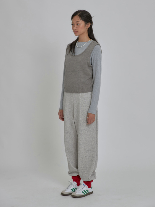 Warm Layer Knit Jogger Pants Gray