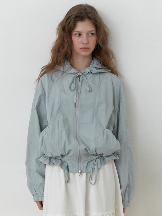 A HOODED WINDBREAKER JACKET_LIGHT BLUE