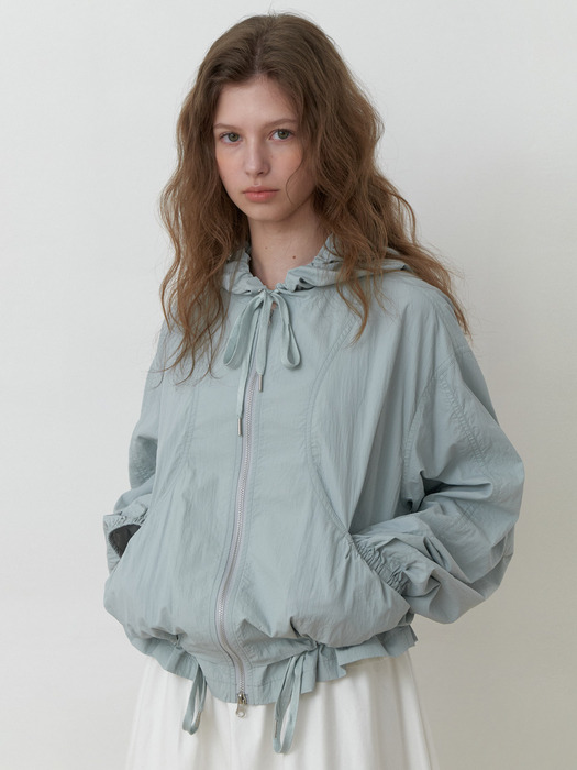 A HOODED WINDBREAKER JACKET_LIGHT BLUE