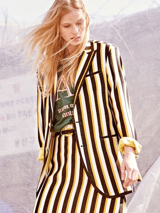 tailored stripe blazer[yellow(UNISEX)]