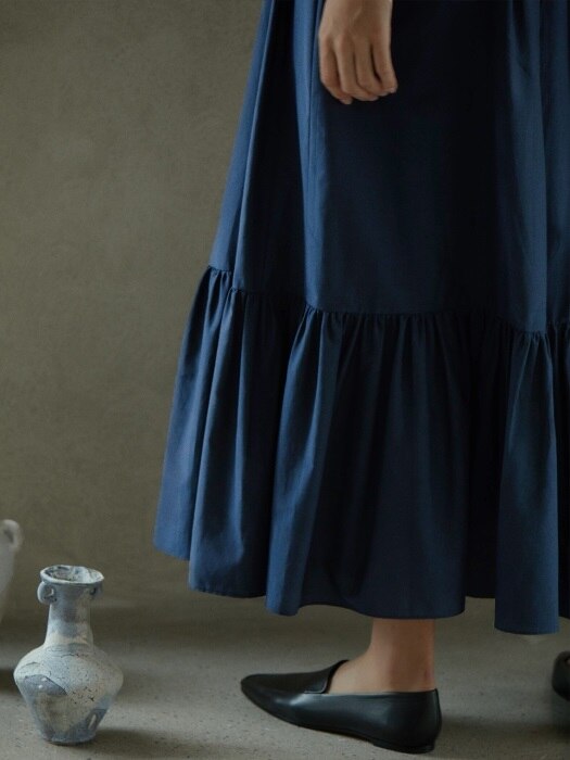 tiered silk blend maxi skirt