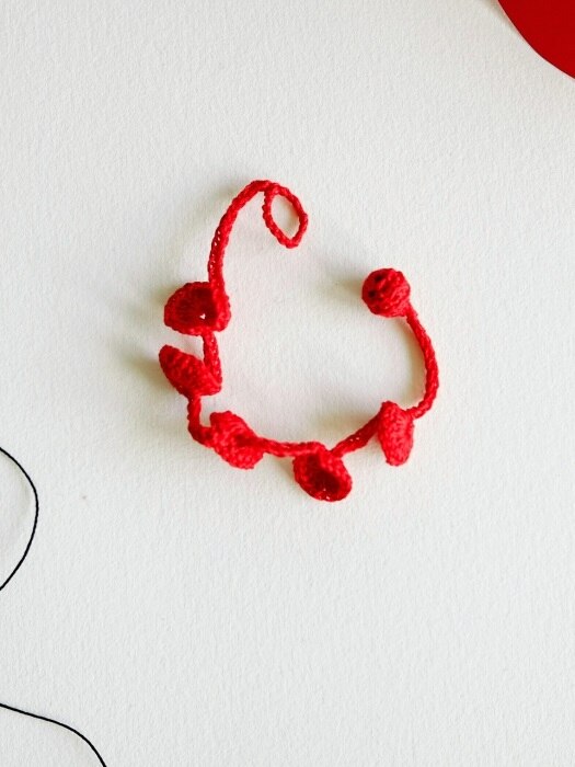 Natural Flow Knit Bracelet (Red)
