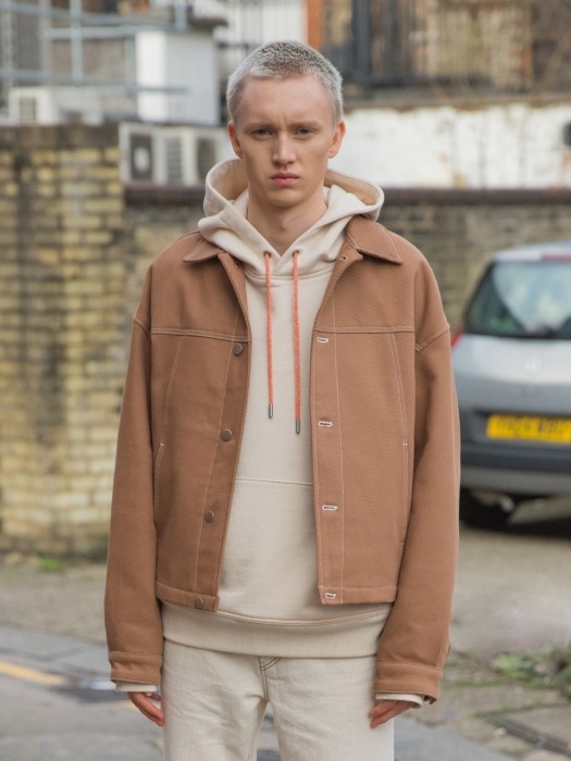 Heavy Twill Over Trucker Jacket / Brown